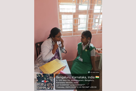 Annual School Health Check-Up Camp at Nirmala Rani School, Malleshwaram