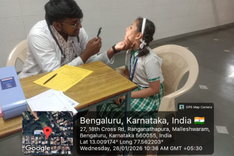 Annual School Health Check-Up Camp at Nirmala Rani School, Malleshwaram